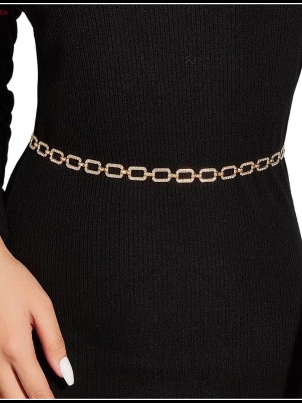 Rhinestone Chain Belt Faux Leather Metal Adjustable Dress Bridal Waist